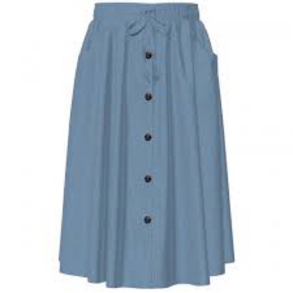 LuLaRoe Marsha Blue Chambray Midi Skirt